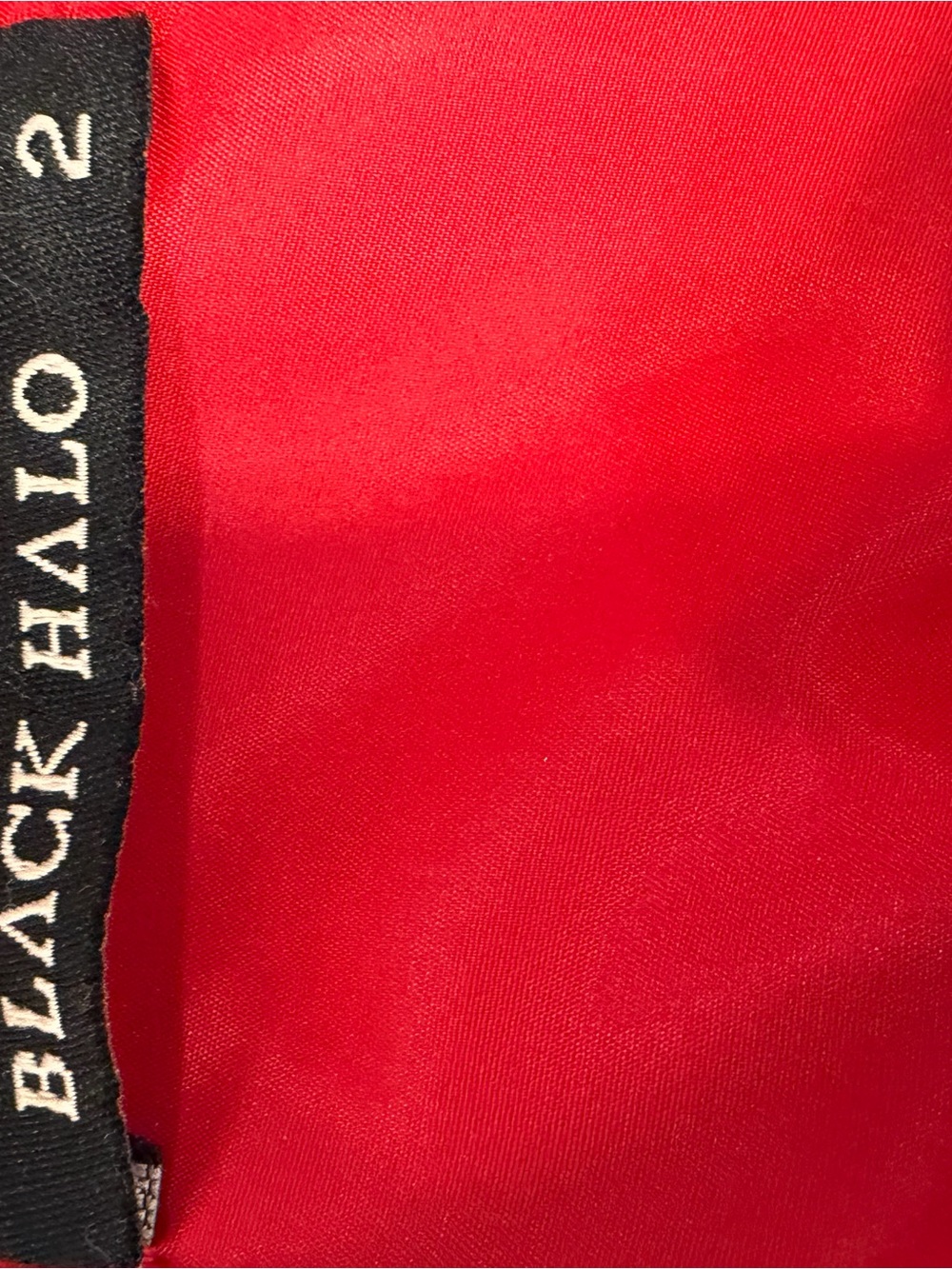 Black Halo Red Midi Sheath Dress with Slim Black Belt Size 2 - Picture 7 of 16
